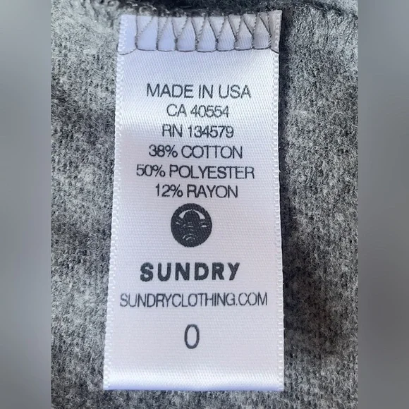 Sundry “Always Late” Graphic Pullover Sweatshirt Gray Long Sleeve – Size 0 (XS) - Picture 10 of 12